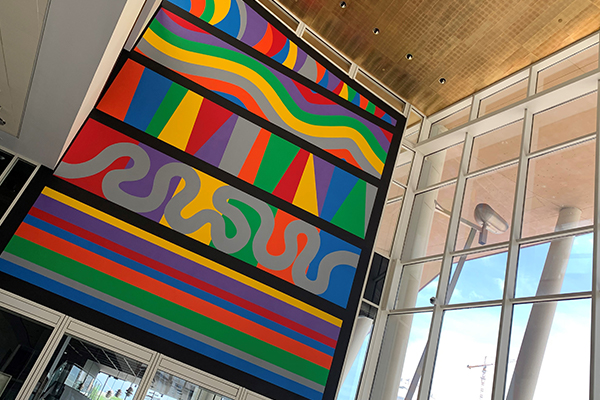 Artwork displayed inside the Hobby Center