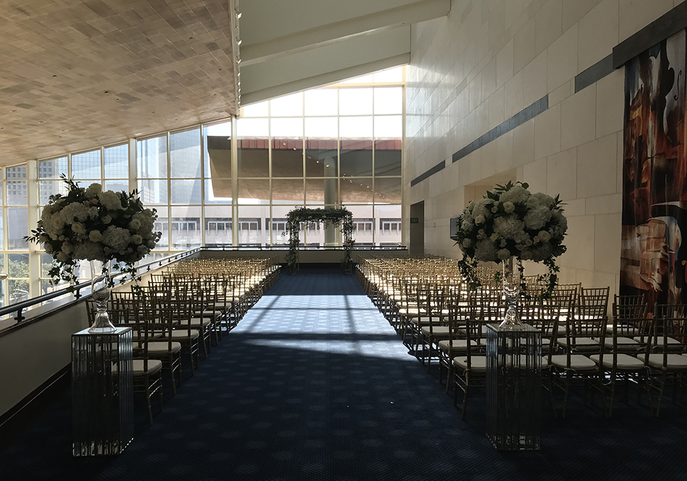 Wedding ceremony in the Gallery Lobby - combined with a reception in the Grand Lobby