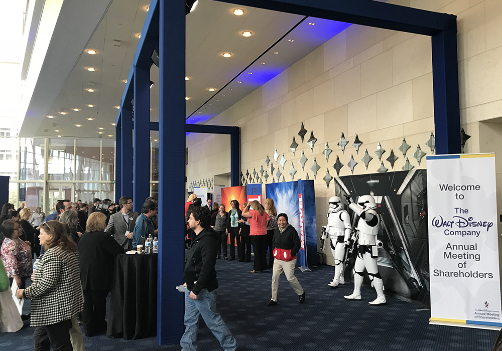 Lobby activation for the Walt Disney 2018 Annual Meeting of Shareholders