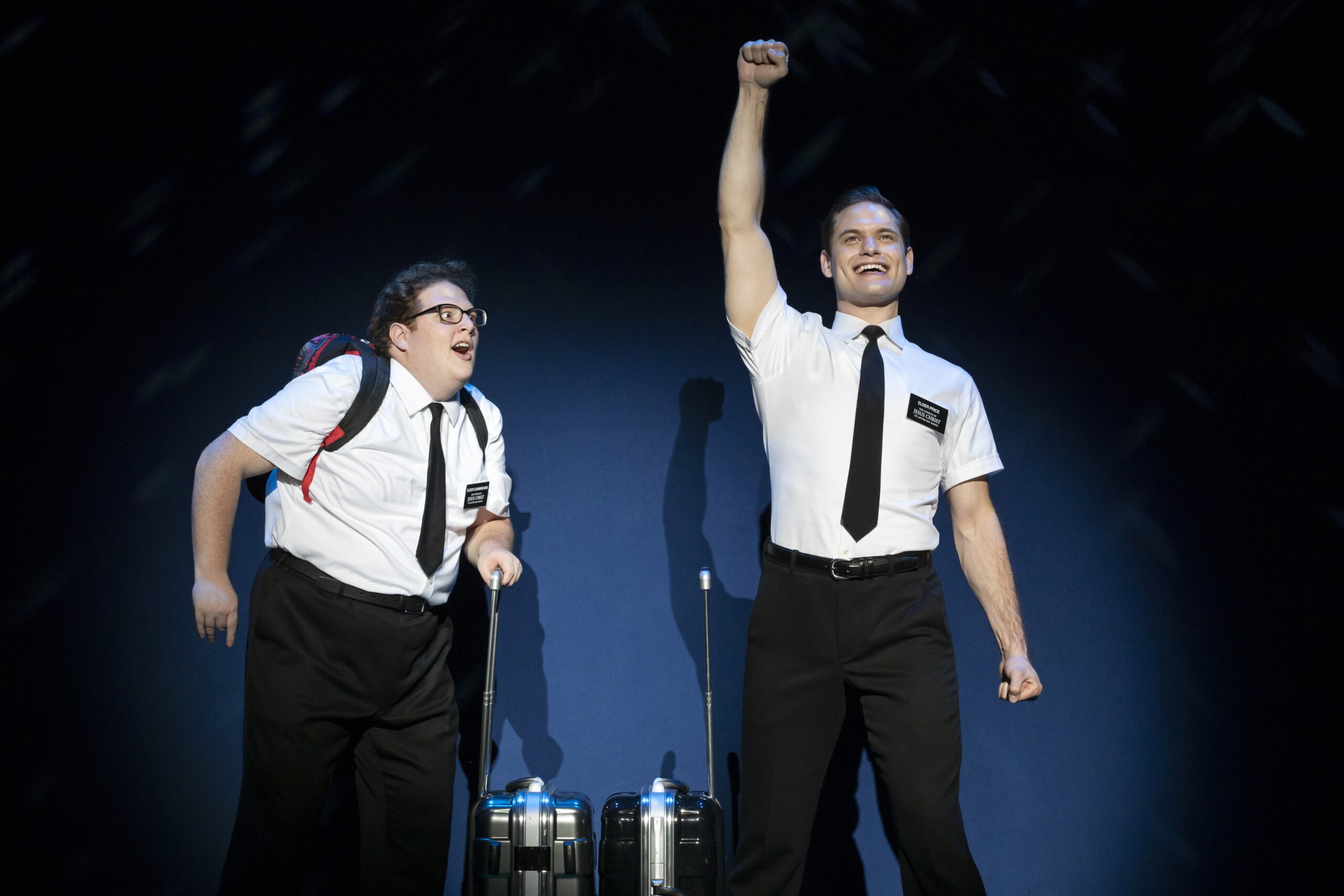 (L-R) Sam Nackman and Sam McLellan in THE BOOK OF MORMON North American tour
