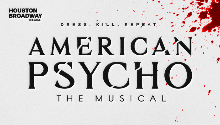 A white background with American Psycho titled upon it with blood spatters