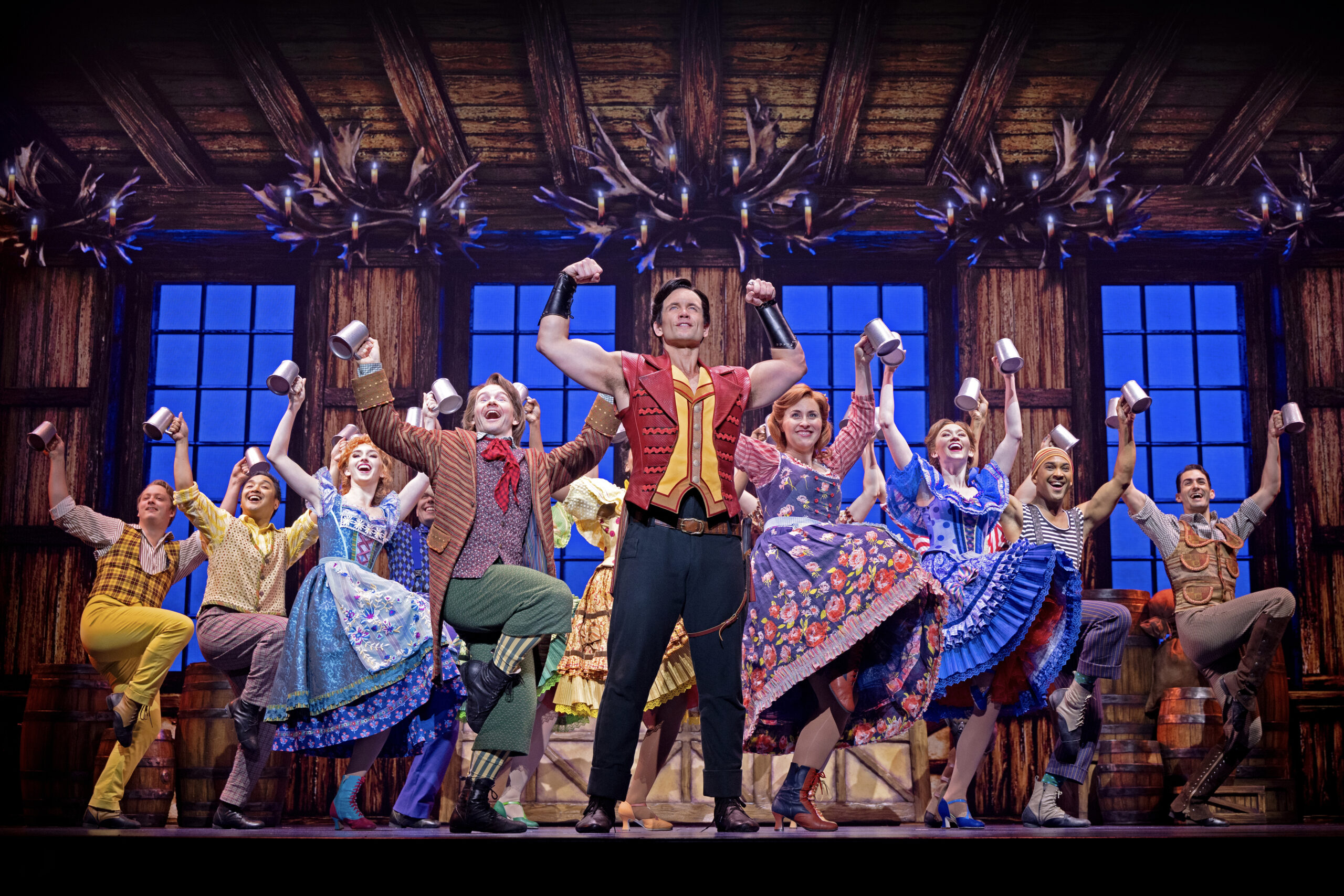 Harry Francis as Lefou and Stephen Mark Lukas as Gaston. Disney’s Beauty and the Beast.